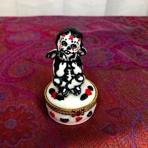 Angel Trinket Dia de los Muertos Hinged Porcelain Handpainted 3” Day of the Dead